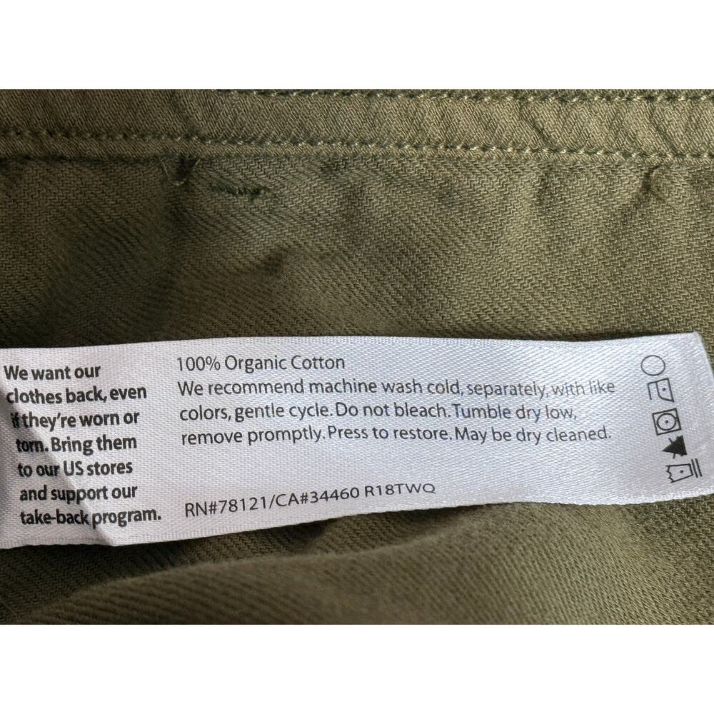 Eileen Fisher 100% Organic Cotton Fatigue-Style Pants, Olive Green, Size 8 - Picture 7 of 7